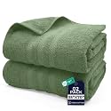 DAN River 2 Pack Bath Sheets Extra Large 35x70, Large Bath Towels for Adults, XL Oversized Heavy Duty Towel Set, 600 GSM 100% Ring Spun Cotton, Soft Quick Dry, Sage Green