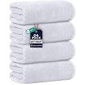 DAN RIVER Extra Large Bath Towels Set of 4, 30 x 60 Inches, White