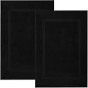 DAN RIVER 2 Piece Black Cotton Bath Mats, 21 x 34 Inches Not a Bathroom Rug