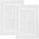 DAN RIVER 2 Piece White Cotton Bath Mats, 21 x 34 Inches Not a Bathroom Rug
