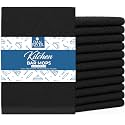 DAN RIVER Kitchen Bar Mops,Pack of 12,16 by 19 Inches,100% Cotton Super Absorbent,Multi-Purpose Cleaning Towels for Home and Kitchen Bars-Black