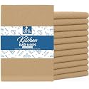 DAN RIVER Kitchen Bar Mops,Pack of 12,16 by 19 Inches,100% Cotton Super Absorbent,Multi-Purpose Cleaning Towels for Home and Kitchen Bars-Tan