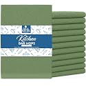 DAN RIVER Kitchen Bar Mops,Pack of 12,16 by 19 Inches,100% Cotton Super Absorbent,Multi-Purpose Cleaning Towels for Home and Kitchen Bars-Sage Green