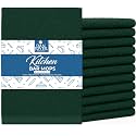 DAN RIVER Kitchen Bar Mops,Pack of 12,16 by 19 Inches,100% Cotton Super Absorbent,Multi-Purpose Cleaning Towels for Home and Kitchen Bars-Huntergreen