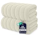 DAN RIVER Ribbed Extra Large Bath Sheets Pack of 2, 35 x 70 Inches, Ivory