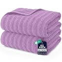 DAN RIVER Ribbed Extra Large Bath Sheets Pack of 2, 35 x 70 Inches