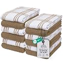 DAN RIVER Tan Kitchen Towels, 12 Pack, 16x26 Inches Absorbent Dish Towels