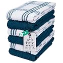 DAN RIVER Blue Opal Kitchen Towels,6 Pack,16x26 Inch Absorbent Dish Towels