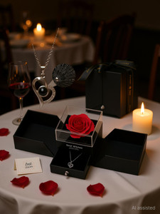 danavbox jewellery artificial flower greeting card showpiece gift set