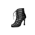 Dance Practice Shoes for Women Mesh Ballroom Sandals Heels Party Prom Ankle Booties with Zip