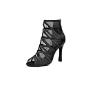 Dance Practice Shoes for Women Mesh Ballroom Sandals Heels Party Prom Ankle Booties with Zip