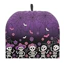 Dance Skeleton Floral Web Tea Cozy for Teapot Insulated Halloween Purple Tea Pot Cozy for Home Decorative Tea Cosy for Teapot Kitchen Accessory