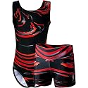 Dancina Marble Line Gymnastics Leotards for Girls & Women with Shorts