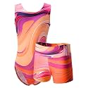Dancina Marble Line Gymnastics Leotards for Girls & Women with Shorts