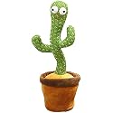 Dancing Cactus,Cactus Plush Toy with Led Lights and Chargeable, Wriggle Singing Recording Repeats What You Say Funny Educational Toy for Boys and Girls
