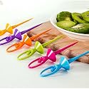 Dancing Doll Fruit Fork Cutlery Set with Stand, Multicolor | Fun & Practical | Reusable & Easy to Use | Pack of 6