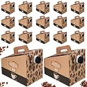 Dandat 10 Pcs Coffee to Go Dispenser Box with Handle Lids, 160 oz