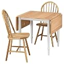 ProTuning DANDERYD/SKOGSTA Table and 2 chairs, oak veneer white/acacia, 74x134/80 cm