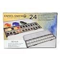 DANIEL SMITH 24 Color Hand Poured Watercolor Half Pan Set in a Metal Box