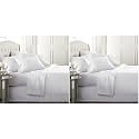 Danjor Linens Bed Sheet Set King Size for Hot Sleepers, Hotel Premium Sheets with 4 Pillowcases, Lightweight Brushed Microfiber Deep Pockets, Breathable Cooling 6 Piece Bedding Sets, White (Pack of 2)