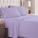 Danjor Linens Twin Bunk Bed Sheets w/ 2 Pillowcases, Lightweight Brushed Microfiber Deep Pockets, 4 Piece Fitted Bedding Sets, Lavender