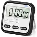 Digital Kitchen Timer &amp; Stopwatch, Large Digits, Loud Alarm, Kitchen Timer, Magnetic Countdown Digital Timer for Teacher Kids and Elderly, for Classroom Home Work Fitness, Cooking (Black)