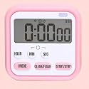 Digital Kitchen Timer &amp; Stopwatch, Large Digits, Loud Alarm, Kitchen Timer, Magnetic Countdown Digital Timer for Teacher Kids and Elderly, for Classroom Home Work Fitness, Cooking (Pink D)