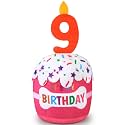 Dansydaisy Dog Birthday Cake Toy Squeaky Plush Gift,9th,Pink