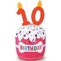 Dansydaisy Dog Birthday Cake Toy Squeaky Plush Gift,10th,Pink