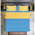 Glace Cotton Elastic Fitted Bedsheet King Size 78X72 With 2 Contrast Zumbo Size Pillow Covers (D) (Design-8), Multicolor