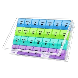 danying monthly pill organizer 4 weeks pill box daily medicine organizer 28 days pill container weekly vitamin case