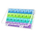 DANYING Monthly Pill Organizer, 4 Weeks Pill Box, Daily Medicine Organizer, 28 Days Pill Container, Weekly Vitamin Case