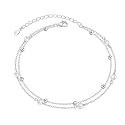 Anklet for Women 925 Sterling Silver Foot Adjustable Ankle Bracelet Jewelry