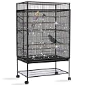 Daoeny Bird Cage Seed Catcher, Large Bird Cage Cover, Adjustable Soft Airy Nylon Mesh Net, Birdcage Cover Skirt Seed Guard for Parrot Parakeet Macaw African Round Square Cages (Black, Sequins Star)