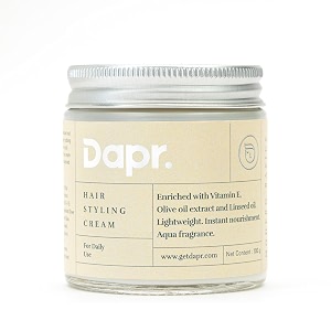dapr hair styling cream 100 grams for daily use  enriched with olive oil extract and linseed oil 