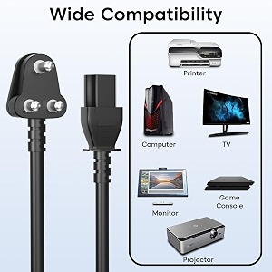 fox micro pro console power cable for playstation amp xbox  replacement power cord  compatible with ps4 ps5 xbox one series sx  durable amp stable supply