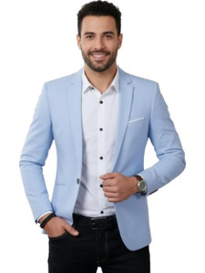 Darbar In Solid Single Breasted Casual Festive