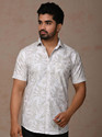 Dargon Men Floral Print Casual Light Green