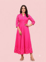 DARGU Women Polka Print Anarkali Kurta