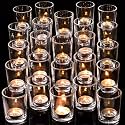 DARJEN 24Pcs Clear Votive Candle Holders Glass Tea Light Candle Holder