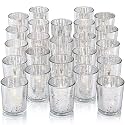 DARJEN 24Pcs Silver Votive Candle Holders for Table - Mercury Glass Votives Silver Candle Holder - Tealight Candle Holder for Wedding Centerpieces &amp; Party Decorations