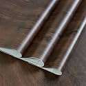 Dark Brown Wood Grain Wallpaper Walnut Contact Paper Peel and Stick Countertop Paper 16x354inch Air Guide Slot Design Matte Thicken Self-adhesive Waterproof Vintage Furniture Sticker Wood Vinyl Wrap