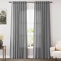 Dark Gery Linen Curtains 84 Inches Long