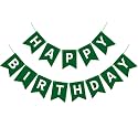 Dark Green Happy Birthday Banner Sign Birthday Bunting Banner Garland for Kids Girl Woman Tea Party Decorations Bunting Flag Party Supplies