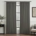 Dark Grey Double Layer Thick Linen Floor Length Curtains 102 Inches Long for Bedroom, Blackout Memory Trained Pinch Pleated Soundproof Insulated Textured Windows Drapes for Office Burg 2 Panels Set