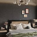 Dark Grey Growth Rings Wood Wallpaper Peel and Stick Contact Paper