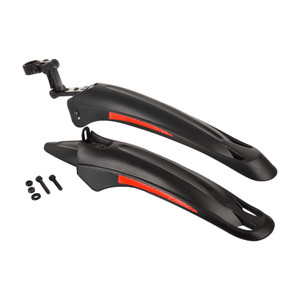 dark horse bicycle high quality plastic fly fox mudguard fender with reflective tapes black clip-on front  rear fender