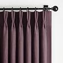 Dark Purple Blackout Pinch Pleated 84 Inch Bedroom Curtains 2 Panels Set, Memory Trained Thermal Noise Cancelling Double Layer Natural Linen Viral Windows Drapes for Living Room Light Blocking 7 FT