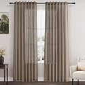 Dark Taupe Linen Curtains 84 Inches Long