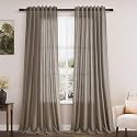 Dark Taupe Linen Curtains 96 Inches Long